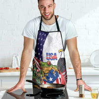 United States Puerto Rico Apron USA Curve Flag With Coqui Drum - Wonder Print Shop