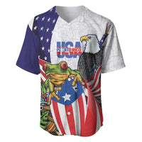 United States Puerto Rico Baseball Jersey USA Curve Flag With Coqui Drum - Wonder Print Shop