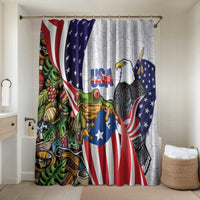 United States Puerto Rico Bathroom Set USA Curve Flag With Coqui Drum - Wonder Print Shop