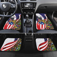 United States Puerto Rico Car Mats USA Curve Flag With Coqui Drum - Wonder Print Shop