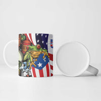 United States Puerto Rico Ceramic Mug USA Curve Flag With Coqui Drum - Wonder Print Shop