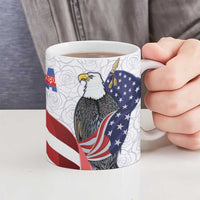 United States Puerto Rico Ceramic Mug USA Curve Flag With Coqui Drum - Wonder Print Shop
