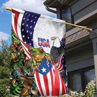 United States Puerto Rico Garden Flag USA Curve Flag With Coqui Drum - Wonder Print Shop