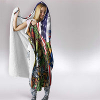 United States Puerto Rico Hooded Blanket USA Curve Flag With Coqui Drum - Wonder Print Shop