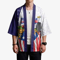 United States Puerto Rico Kimono USA Curve Flag With Coqui Drum - Wonder Print Shop