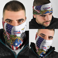 United States Puerto Rico Neck Gaiter USA Curve Flag With Coqui Drum - Wonder Print Shop