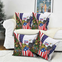 United States Puerto Rico Pillow Cover USA Curve Flag With Coqui Drum - Wonder Print Shop