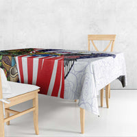 United States Puerto Rico Tablecloth USA Curve Flag With Coqui Drum - Wonder Print Shop