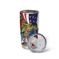 United States Puerto Rico Tumbler Cup USA Curve Flag With Coqui Drum - Wonder Print Shop
