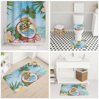 Puerto Rico Pava Coqui Bathroom Set Spirit Frog Tropical Beach Vibes - Wonder Print Shop
