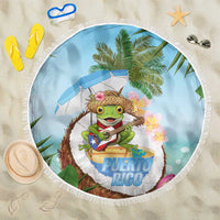 Puerto Rico Pava Coqui Beach Blanket Spirit Frog Tropical Beach Vibes - Wonder Print Shop