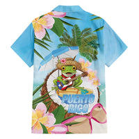 Puerto Rico Pava Coqui Family Matching Off The Shoulder Long Sleeve Dress and Hawaiian Shirt Spirit Frog Tropical Beach Vibes - Wonder Print Shop