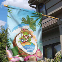 Puerto Rico Pava Coqui Garden Flag Spirit Frog Tropical Beach Vibes - Wonder Print Shop