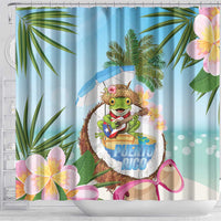 Puerto Rico Pava Coqui Shower Curtain Spirit Frog Tropical Beach Vibes - Wonder Print Shop
