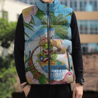 Puerto Rico Pava Coqui Sleeveless Puffer Jacket Spirit Frog Tropical Beach Vibes - Wonder Print Shop