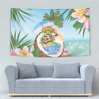 Puerto Rico Pava Coqui Tapestry Spirit Frog Tropical Beach Vibes - Wonder Print Shop