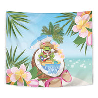 Puerto Rico Pava Coqui Tapestry Spirit Frog Tropical Beach Vibes - Wonder Print Shop