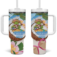 Puerto Rico Pava Coqui Tumbler With Handle Spirit Frog Tropical Beach Vibes - Wonder Print Shop