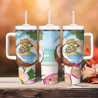 Puerto Rico Pava Coqui Tumbler With Handle Spirit Frog Tropical Beach Vibes - Wonder Print Shop