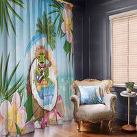 Puerto Rico Pava Coqui Window Curtain Spirit Frog Tropical Beach Vibes - Wonder Print Shop