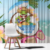 Puerto Rico Pava Coqui Window Curtain Spirit Frog Tropical Beach Vibes - Wonder Print Shop