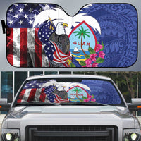 United States Guam Auto Sun Shade USA Eagle Guahan Seal Bougainvillea - Wonder Print Shop