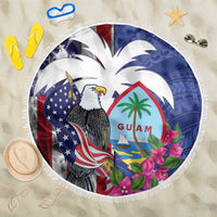 United States Guam Beach Blanket USA Eagle Guahan Seal Bougainvillea - Wonder Print Shop