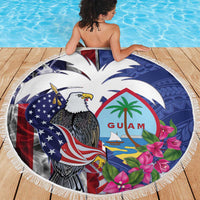 United States Guam Beach Blanket USA Eagle Guahan Seal Bougainvillea - Wonder Print Shop