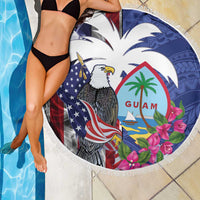United States Guam Beach Blanket USA Eagle Guahan Seal Bougainvillea - Wonder Print Shop