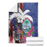 United States Guam Blanket USA Eagle Guahan Seal Bougainvillea - Wonder Print Shop