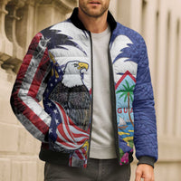 United States Guam Bomber Puffer Jacket USA Eagle Guahan Seal Bougainvillea - Wonder Print Shop