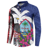 United States Guam Button Sweatshirt USA Eagle Guahan Seal Bougainvillea - Wonder Print Shop