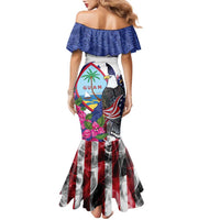 United States Guam Family Matching Mermaid Dress and Hawaiian Shirt USA Eagle Guahan Seal Bougainvillea - Wonder Print Shop