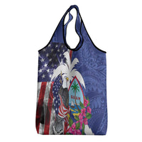 United States Guam Grocery Bag USA Eagle Guahan Seal Bougainvillea - Wonder Print Shop