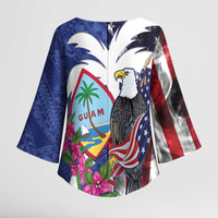 United States Guam Kimono Sleeve Blouse USA Eagle Guahan Seal Bougainvillea - Wonder Print Shop