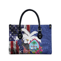 United States Guam Leather Bag USA Eagle Guahan Seal Bougainvillea - Wonder Print Shop