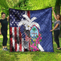 United States Guam Quilt USA Eagle Guahan Seal Bougainvillea - Wonder Print Shop