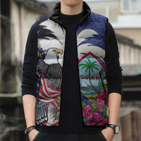 United States Guam Sleeveless Puffer Jacket USA Eagle Guahan Seal Bougainvillea - Wonder Print Shop