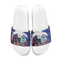 United States Guam Slide Sandals USA Eagle Guahan Seal Bougainvillea - Wonder Print Shop