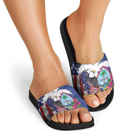 United States Guam Slide Sandals USA Eagle Guahan Seal Bougainvillea - Wonder Print Shop