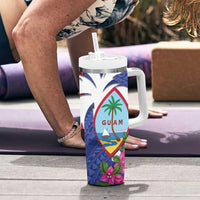 United States Guam Tumbler With Handle USA Eagle Guahan Seal Bougainvillea - Wonder Print Shop