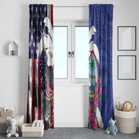 United States Guam Window Curtain USA Eagle Guahan Seal Bougainvillea - Wonder Print Shop