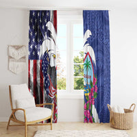 United States Guam Window Curtain USA Eagle Guahan Seal Bougainvillea - Wonder Print Shop