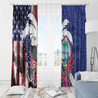United States Guam Window Curtain USA Eagle Guahan Seal Bougainvillea - Wonder Print Shop