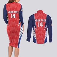 Custom Panama Football Couples Matching Long Sleeve Bodycon Dress and Long Sleeve Button Shirt 2025 Vamos Los Canaleros