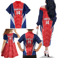 Custom Panama Football Family Matching Off The Shoulder Long Sleeve Dress and Hawaiian Shirt 2025 Vamos Los Canaleros