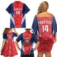 Custom Panama Football Family Matching Off Shoulder Short Dress and Hawaiian Shirt 2025 Vamos Los Canaleros