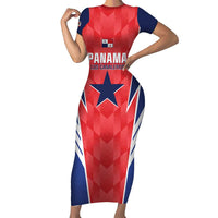 Custom Panama Football Short Sleeve Bodycon Dress 2025 Vamos Los Canaleros