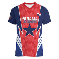 Custom Panama Football Women V-Neck T-Shirt 2025 Vamos Los Canaleros