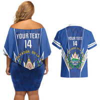 Custom El Salvador Football Couples Matching Off Shoulder Short Dress and Hawaiian Shirt 2025 Vamos La Selecta